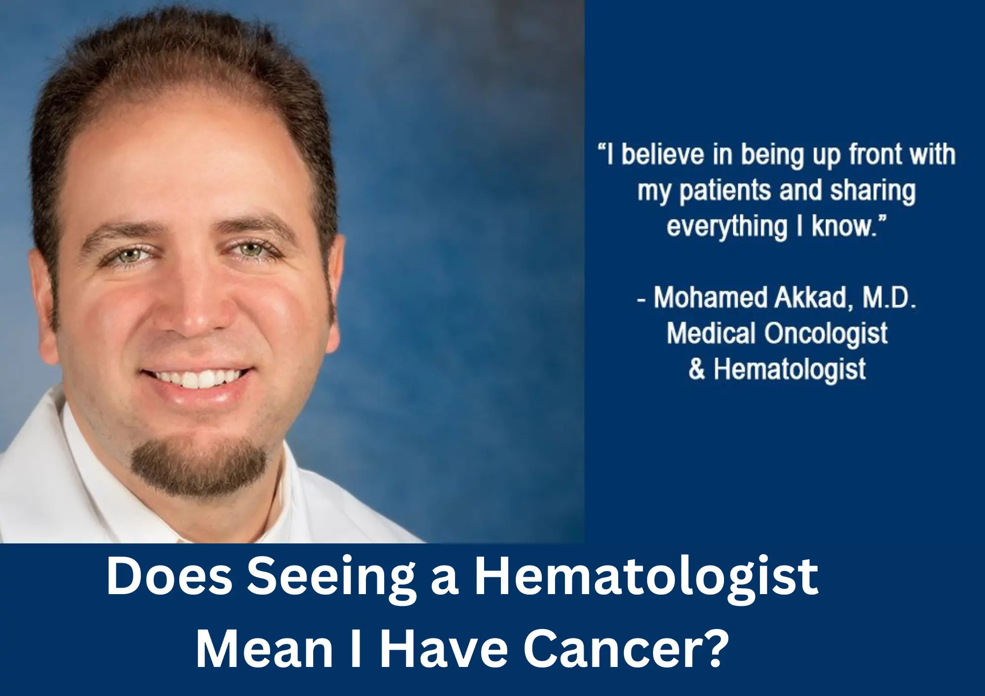 Does Seeing a Hematologist Mean I Have Cancer