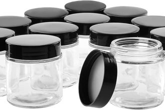 84mm x 44mm Preroll Jar with Black Cap